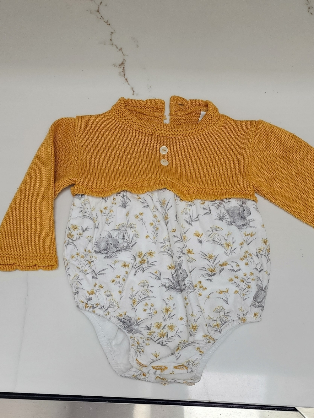 Sardon Knit Top Baby Romper